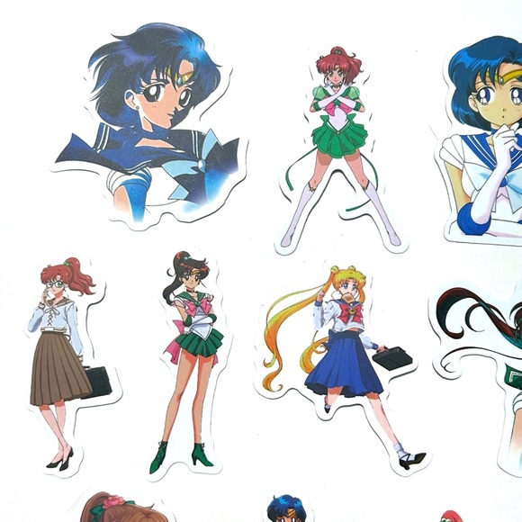 Sailor Moon Large Decal Stickers Device Mars Mercury Jupiter Tuxedo Mask Anime - Picture 3 of 6